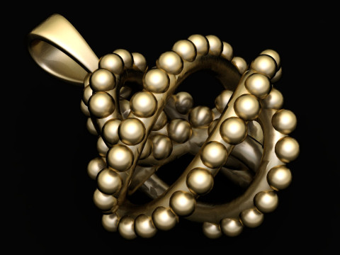 Golden letters spelling PENDANT 3D PRINTABLE MODEL Modèles 3D en vedette