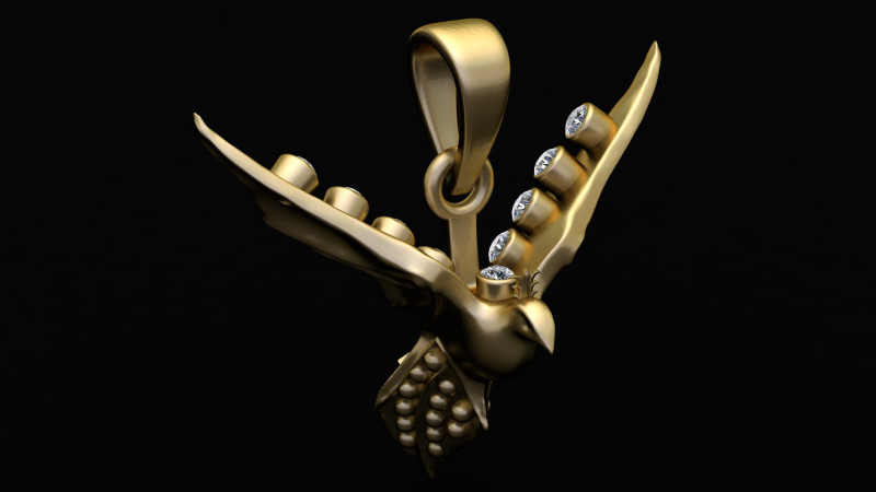 Golden Eagle Necklace PENDANT 3D PRINTABLE MODEL 3D Baskı Modeli .c4d .max .obj .3ds .fbx .stl .blend