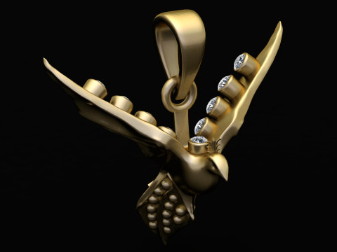 Golden Eagle Necklace PENDANT 3D PRINTABLE MODEL 3D Print Model