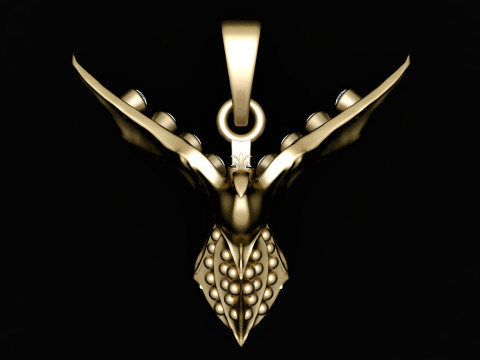 Golden Eagle Necklace PENDANT 3D PRINTABLE MODEL 3D Baskı Modeli