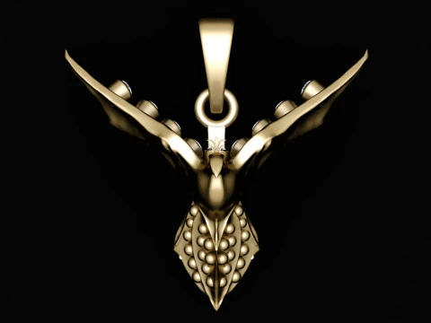 Golden Eagle Necklace PENDANT 3D PRINTABLE MODEL 3D Print Model