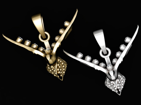 Golden Eagle Necklace PENDANT 3D PRINTABLE MODEL 3D Baskı Modeli