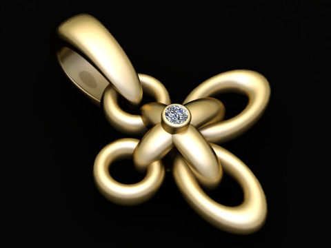 Modern Design Unique Gold Ring PENDANT 3D PRINTABLE MODEL 3Dプリントモデル