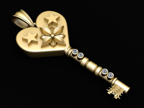 GOLD KEY PENDANT 3D PRINTABLE MODEL 3D 프린트 모델