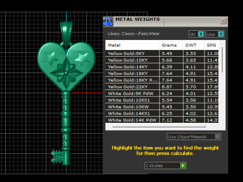 GOLD KEY PENDANT 3D PRINTABLE MODEL 3D 프린트 모델