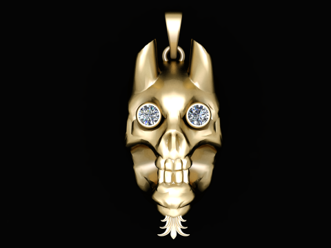 Cracked broken skulI PENDANT 3D PRINTABLE MODEL 3D Принт Модель