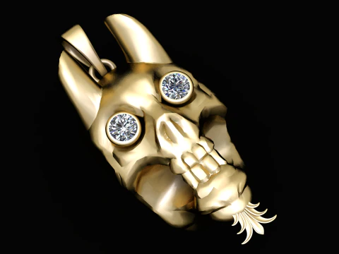 Cracked broken skulI PENDANT 3D PRINTABLE MODEL 3D Print Model