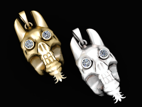 Cracked broken skulI PENDANT 3D PRINTABLE MODEL 3D प्रिंट मॉडल