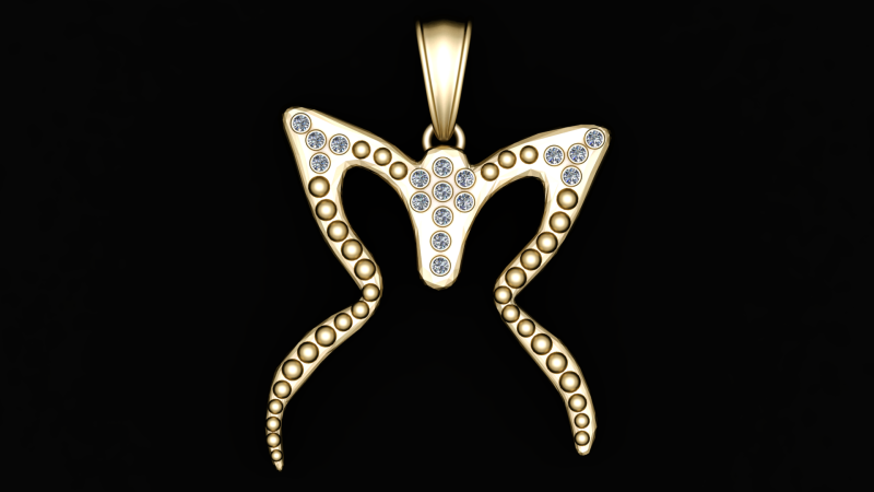 GOLD PENDANT 3D PRINTABLE MODEL 3D Print Model .c4d .max .obj .3ds .fbx .stl .blend 