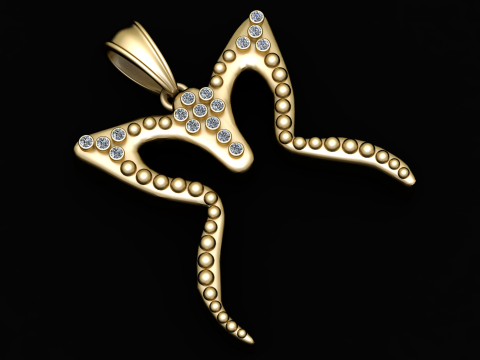 GOLD PENDANT 3D PRINTABLE MODEL 3D Print Model
