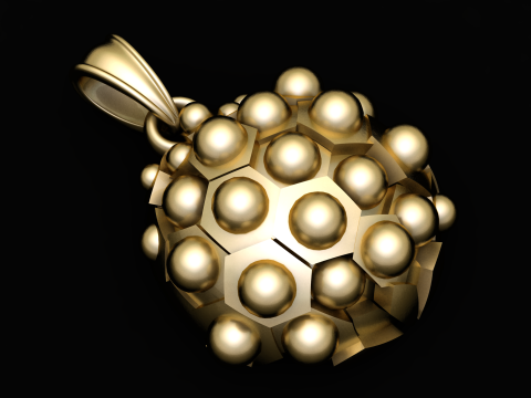 A Golden NECKLAES PENDANT 3D PRINTABLE MODEL Modelo de Impressão 3D
