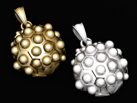 A Golden NECKLAES PENDANT 3D PRINTABLE MODEL Modelo de Impressão 3D