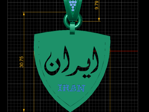 Iran gold PENDANT 3D PRINTABLE MODEL 3D Print Model