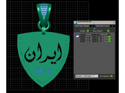 Iran gold PENDANT 3D PRINTABLE MODEL 3D Print Model