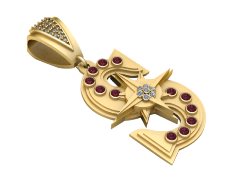 Stylish word pendant 3d prientable model Model do druku 3D