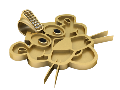 LION GOLD PENDANT 3D PRINTABLE MODEL Modelo de Impressão 3D