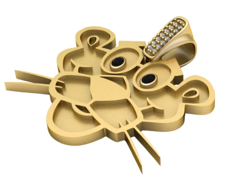 LION GOLD PENDANT 3D PRINTABLE MODEL 3D Print Model