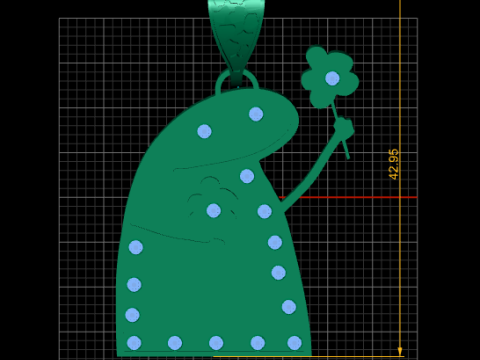 FUNNY CARTOON CHARACTER PENDANT 3D PRINTABLE MODEL Modello di stampa 3D