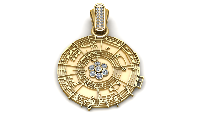 Gold necklace PENDANT 3D PRINTABLE MODEL Model Cetak 3D .c4d .max .obj .3ds .fbx .stl .blend