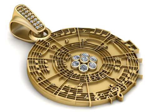 Gold necklace PENDANT 3D PRINTABLE MODEL Model Cetak 3D