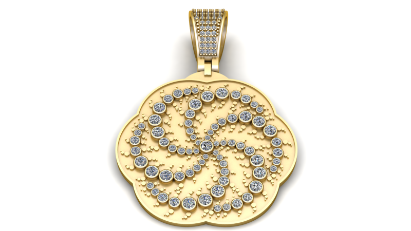 Pendant with diamonds PENDANT 3D PRINTABLE MODEL 3Dプリントモデル .c4d .max .obj .3ds .fbx .stl .blend 