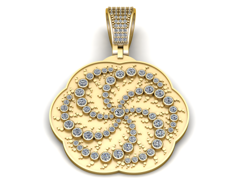 Pendant with diamonds PENDANT 3D PRINTABLE MODEL 3Dプリントモデル