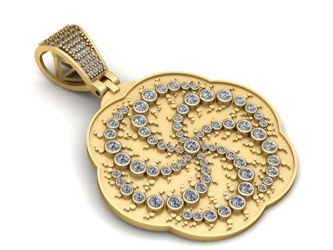 Pendant with diamonds PENDANT 3D PRINTABLE MODEL 3Dプリントモデル