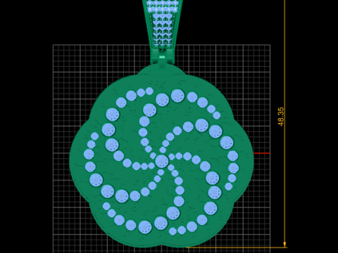 Pendant with diamonds PENDANT 3D PRINTABLE MODEL 3Dプリントモデル