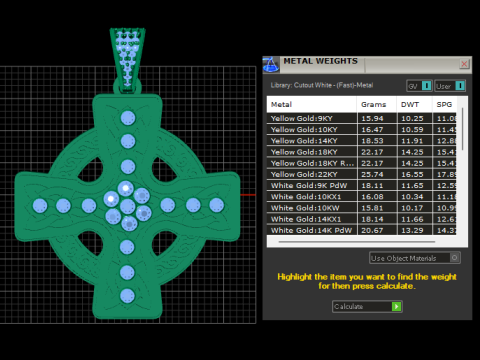Gold Diamond Celtic Cross PENDANT 3D PRINTABLE MODEL Modelo de Impressão 3D