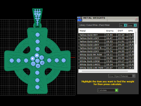 Gold Diamond Celtic Cross PENDANT 3D PRINTABLE MODEL 3D Print Model