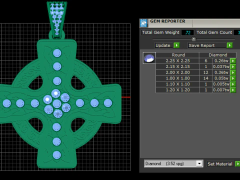 Gold Diamond Celtic Cross PENDANT 3D PRINTABLE MODEL 3D Print Model