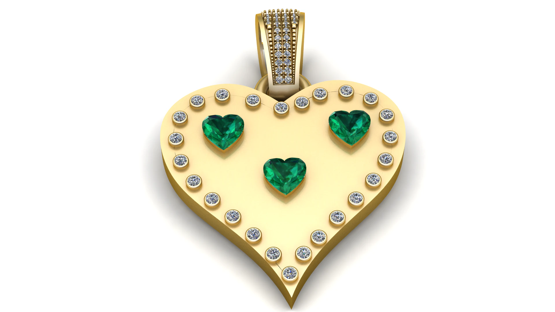 Heart diamond PENDANT 3D PRINTABLE MODEL 3D Print Model .c4d .max .obj .3ds .fbx .stl .blend