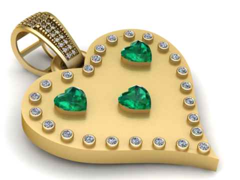 Heart diamond PENDANT 3D PRINTABLE MODEL 3D Print Model