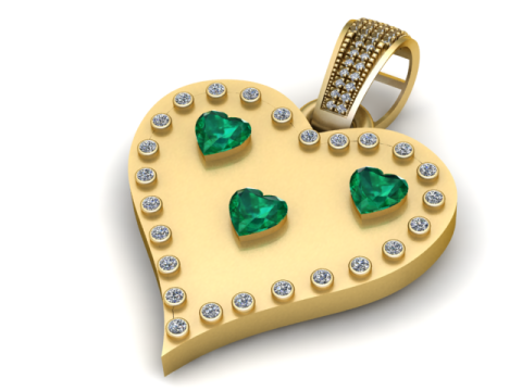 Heart diamond PENDANT 3D PRINTABLE MODEL 3D Print Model