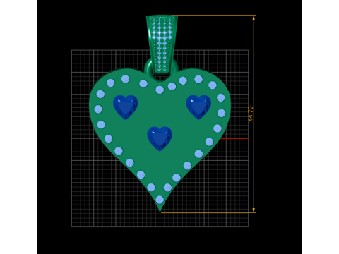 Heart diamond PENDANT 3D PRINTABLE MODEL 3D Print Model