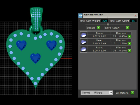 Heart diamond PENDANT 3D PRINTABLE MODEL 3D Print Model
