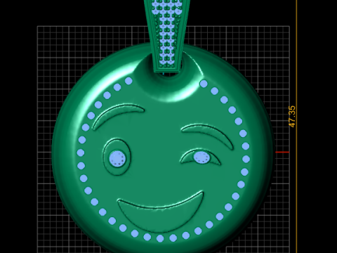 Smiley GOLD PENDANT 3D PRINTABLE MODEL Modelo de impresión 3D