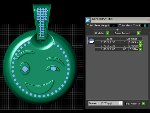 Smiley GOLD PENDANT 3D PRINTABLE MODEL 3D Print Model