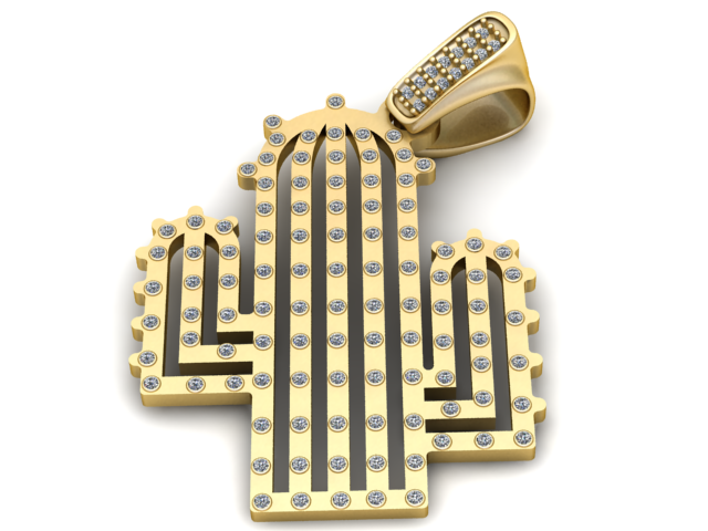 Eulinviak Cactus Pendant Necklace 3d printable model Modelo de impresión 3D .c4d .max .obj .3ds .fbx .stl .blend