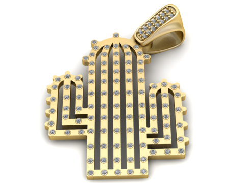 Eulinviak Cactus Pendant Necklace 3d printable model 3Dプリントモデル