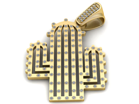 Collana con pendente Cactus Eulinviak Modello stampabile in 3D Modello di stampa 3D