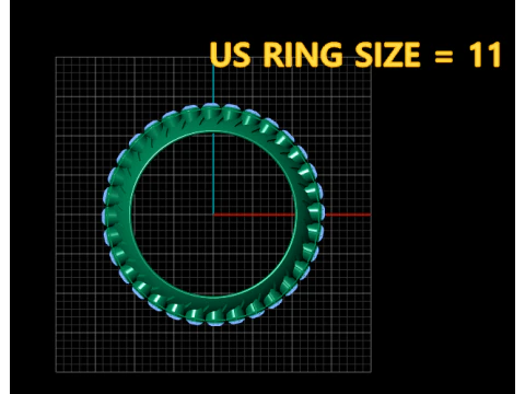 3 Row Bezel Set Eternity Emerald Ring Bezel Set pendant 3D Print Model