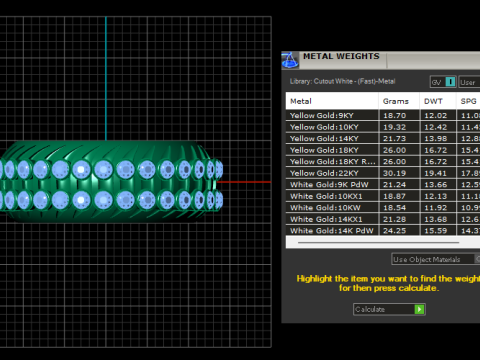3 Row Bezel Set Eternity Emerald Ring Bezel Set pendant 3D 打印模型