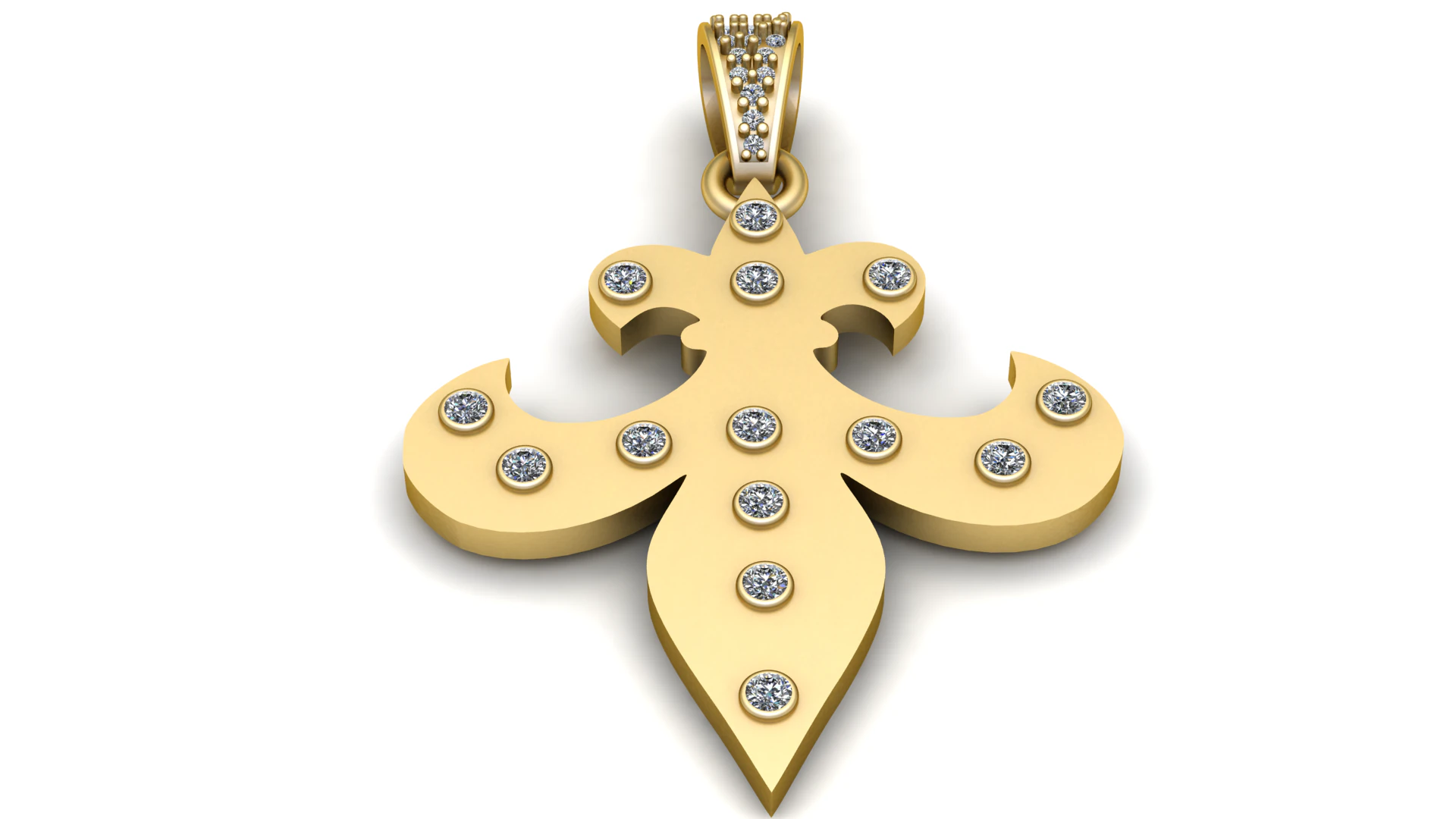 Religious Jewelry Fleur De Lis Saint Necklace 316L Stainless Steel Flower Lily Choker Wome pendant 3D Print Model .c4d .max .obj .3ds .fbx .stl .blend 