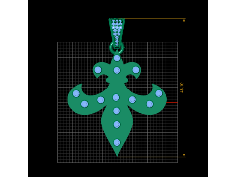 Religious Jewelry Fleur De Lis Saint Necklace 316L Stainless Steel Flower Lily Choker Wome pendant 3D Print Model