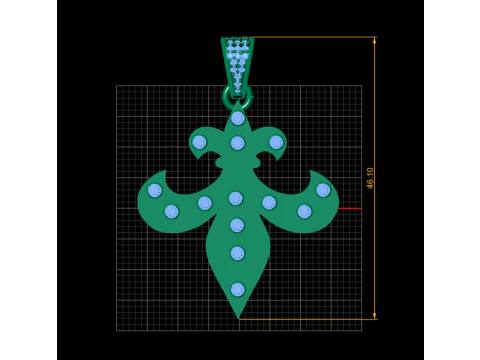 Religious Jewelry Fleur De Lis Saint Necklace 316L Stainless Steel Flower Lily Choker Wome pendant 3D Print Model