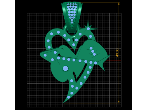 FANCY RUBY PENDANT 3D PRINTABLE MDDEL 3D mode pendant 3D-Druckmodell