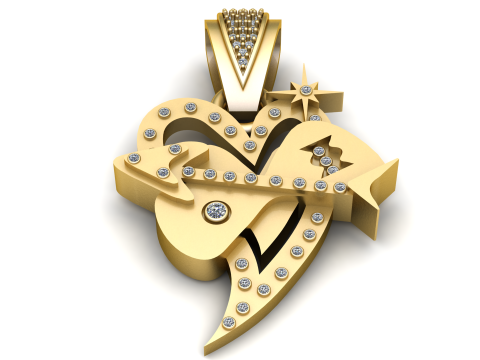 FANCY RUBY PENDANT 3D PRINTABLE MDDEL 3D printable pendant 3D Print Model