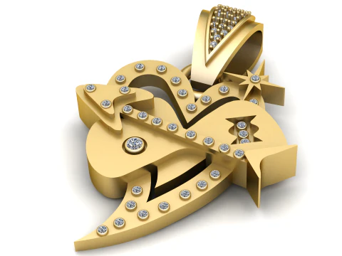 FANCY RUBY PENDANT 3D PRINTABLE MDDEL 3D printable pendant 3D Print Model