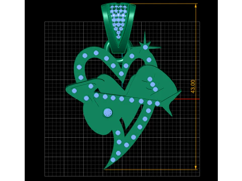 FANCY RUBY PENDANT 3D PRINTABLE MDDEL 3D printable pendant 3D Print Model
